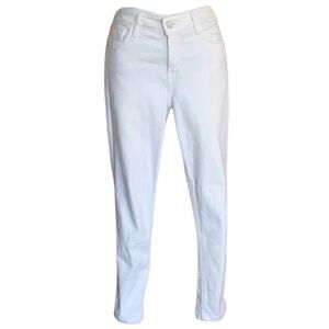 Calvin Klein Jeans women's 8, white denim, classic 5 pockets, mid rise. Euc